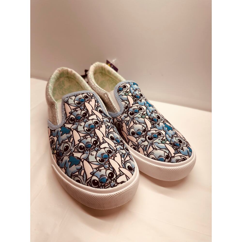 Ground Up Disney Stitch Slip On Blue/Green Low-Top Shoes Women's Size 6 New